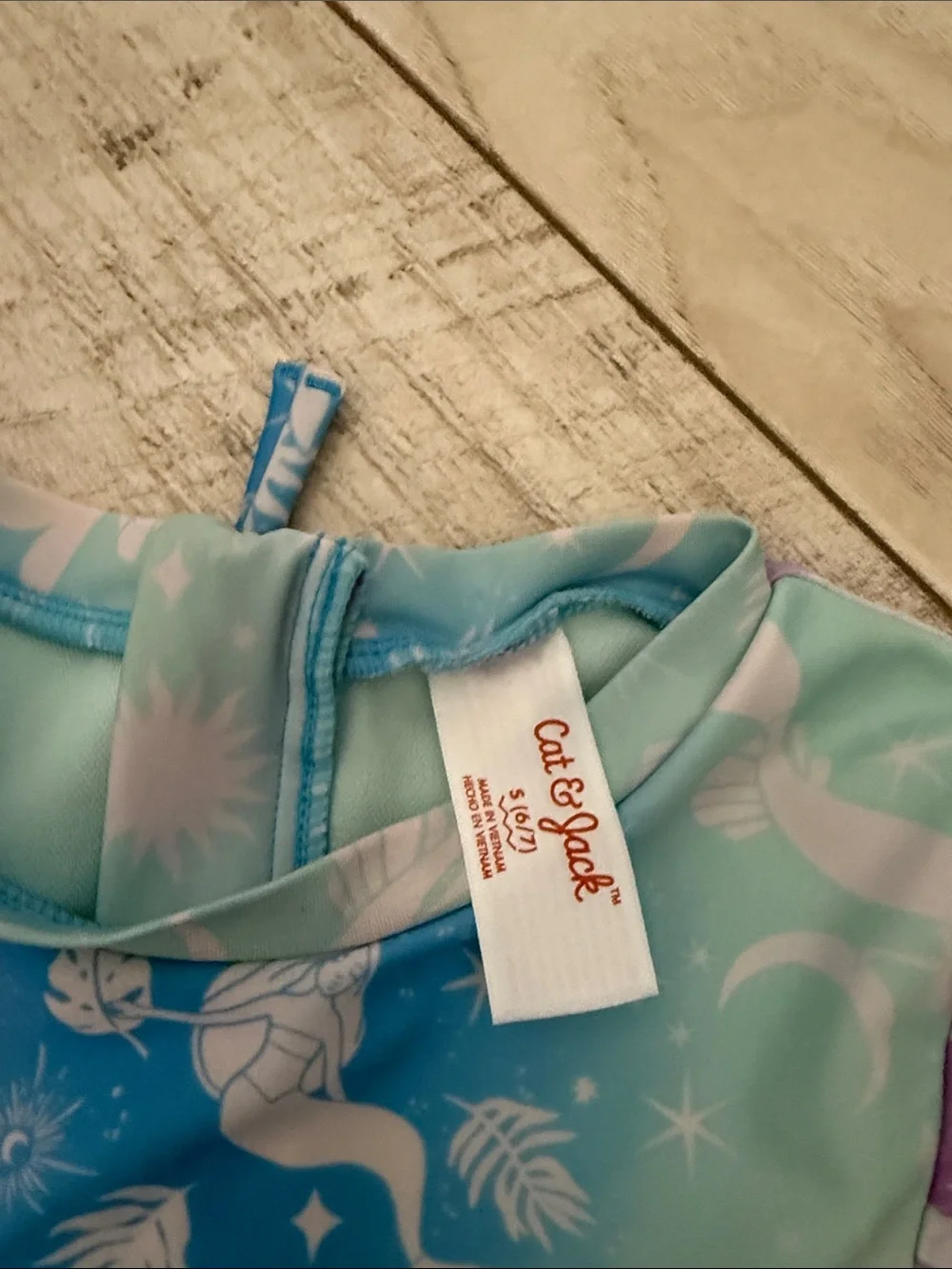 Cat & Jack Gradient Mermaid One-Piece Swimsuit - Purple Blue Mint